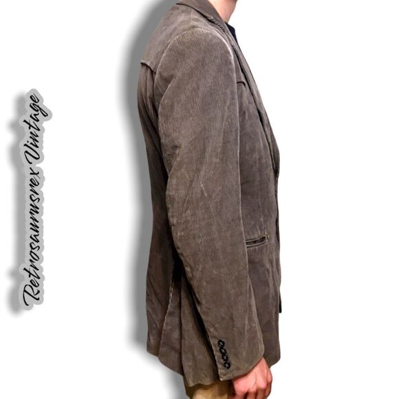 VINTAGE 1980's brown corduroy sports coat blazer campus ésprit, 40R medium - Picture 6 of 8